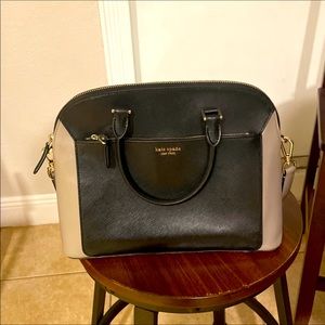 Grey and black kate spade bag